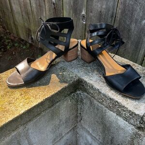 Franco Sarto Flourish leather cut out block heel sandal 11